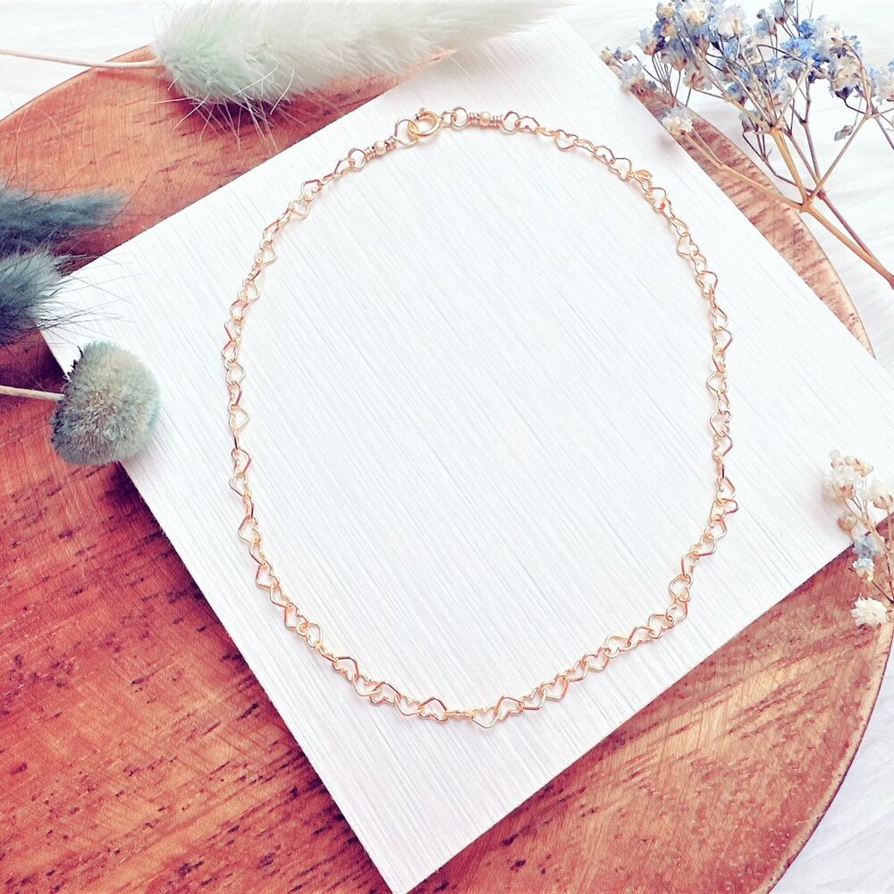 14k Gold-Filled Minimalist Heart Chain Anklet